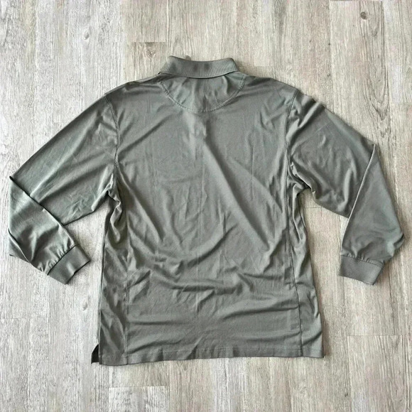Mens Tri-Mountain Green Long Sleeve Performance Polo - L - Picture 5 of 6